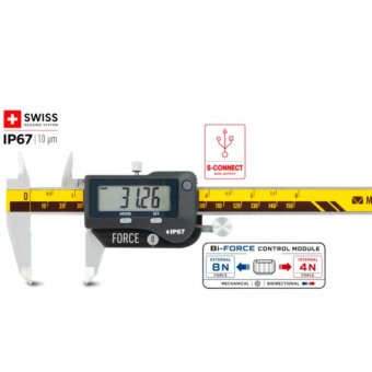 Șubler digital SwissMet Bi-Force cu precizie ridicata IP67, 0-150mm (certificat ISO17025)