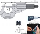 Micrometru digital de exterior 50-75 mm, cu tambur