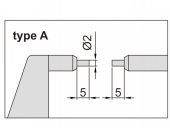 Micrometru digital pentru masurare caneluri, varf 5x2mm, 0-25mm