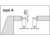 Micrometru mecanic pentru masurarea canelurilor, varf 5x2 mm, 125-150mm