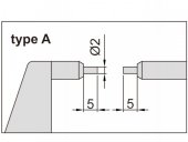 Micrometru mecanic pentru masurarea canelurilor, varf 5x2mm, 150-175mm