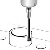 Palpator M3 Ø2 mm cu bila de rubin, otel inoxidabil, L 21 mm